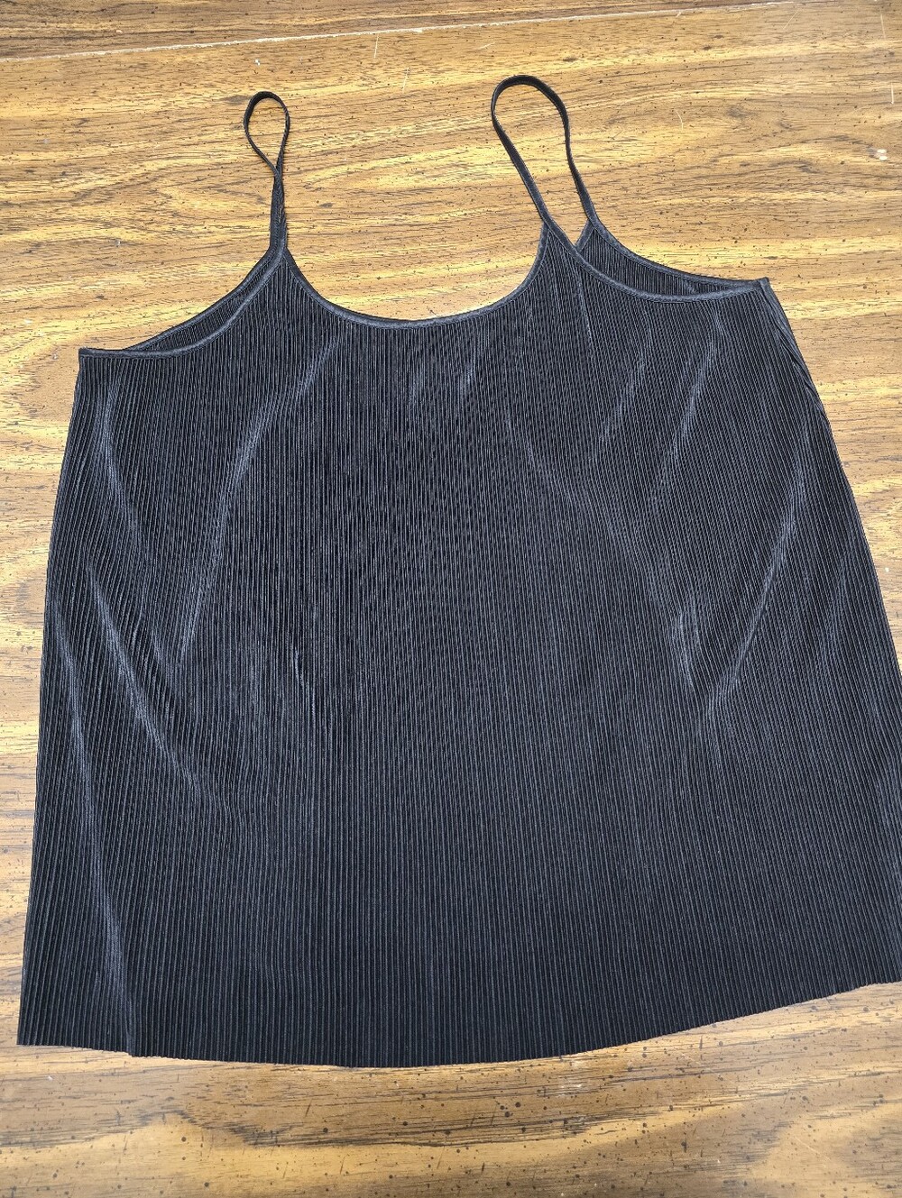 Black Ribbed Velvet Cami Tank Top - Women